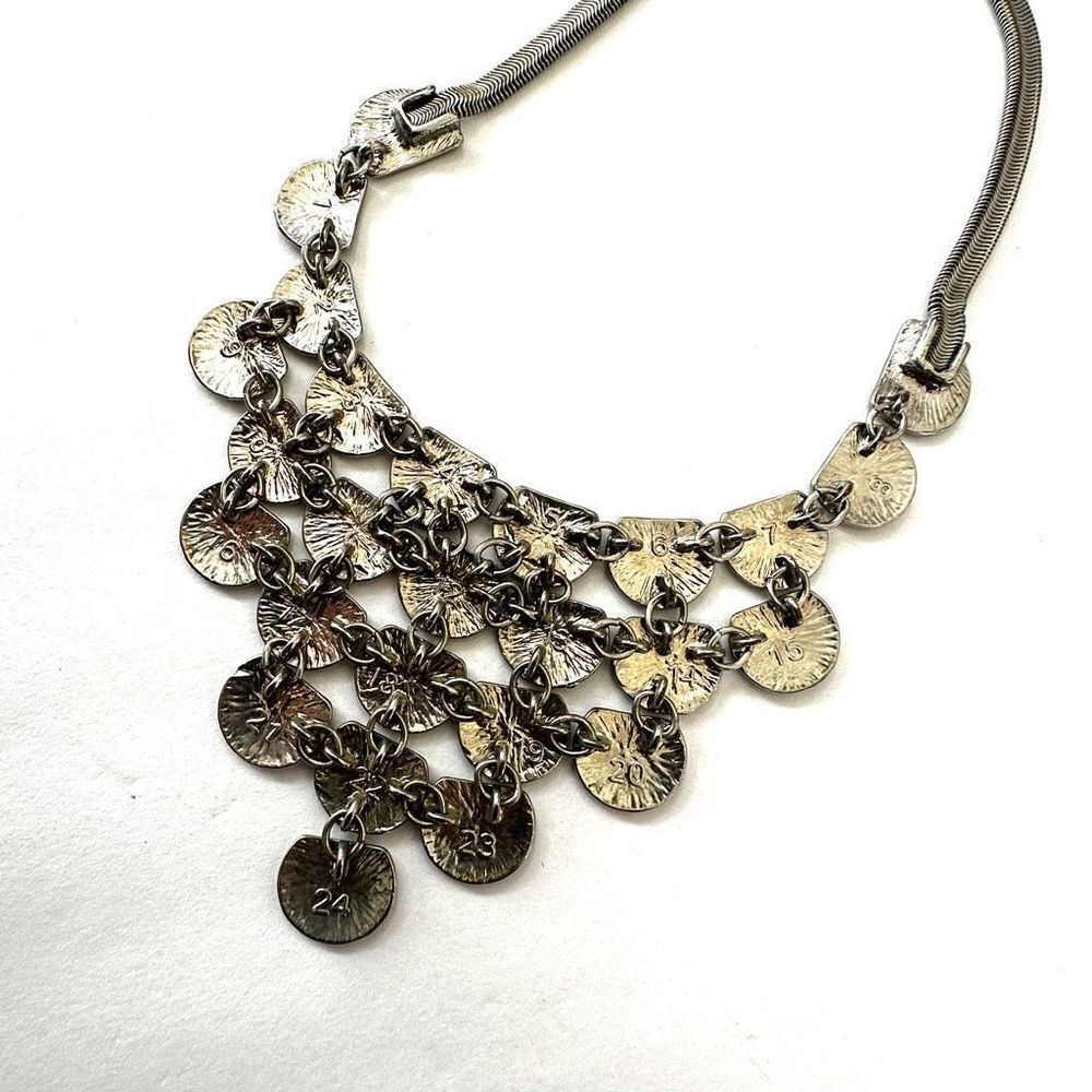 Express Silver Tone Graduated Statement Necklace - image 7